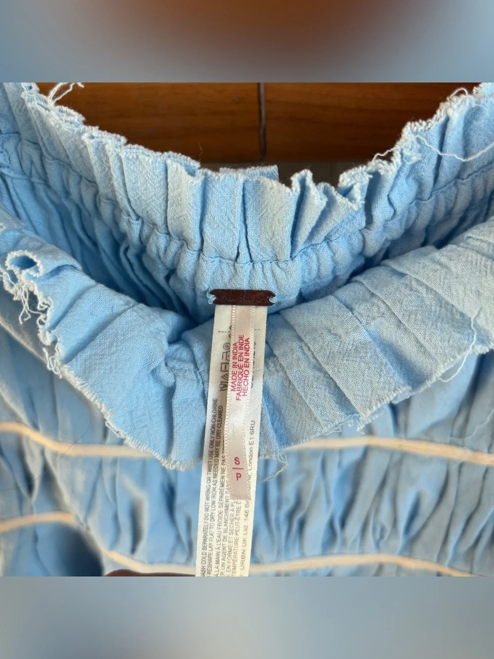 FREE PEOPLE Claude Corset Top In Baby Blue, Size S